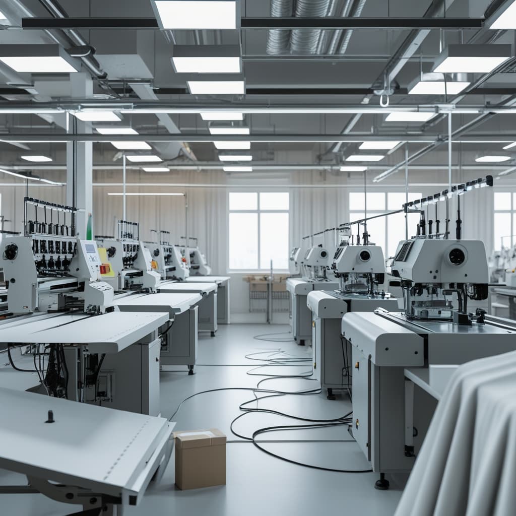 Large scale textile production and manufacturing factories